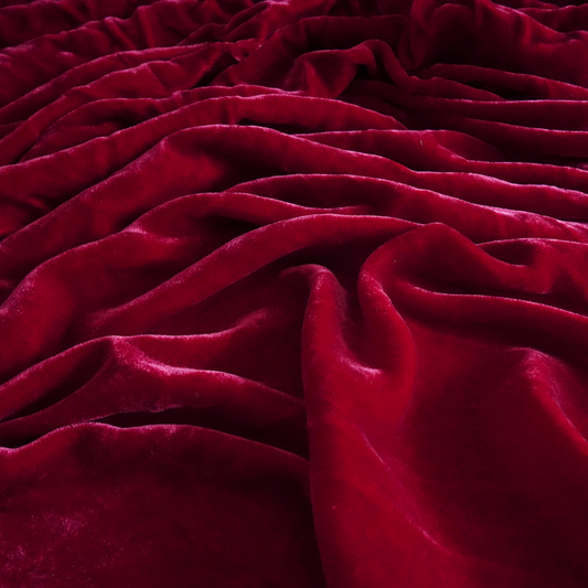 Silk Velvet by the yard in Burgundy