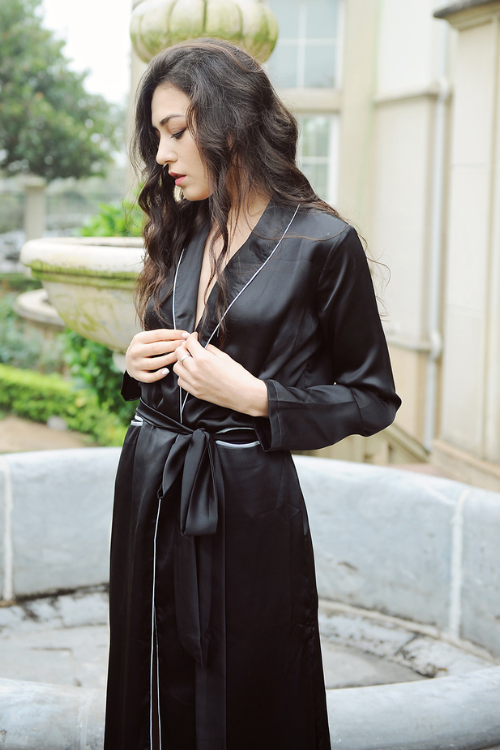 100% Silk Long Kimono - Silk Long Robe - Mulberry Silk Clothing - Silk Robe