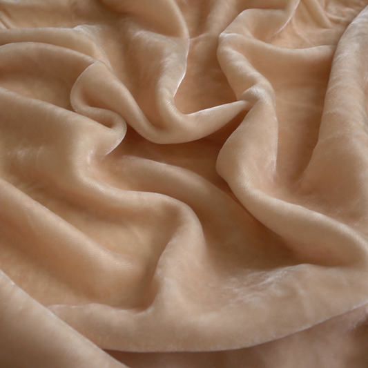 Silk Velvet by the yard in Cream