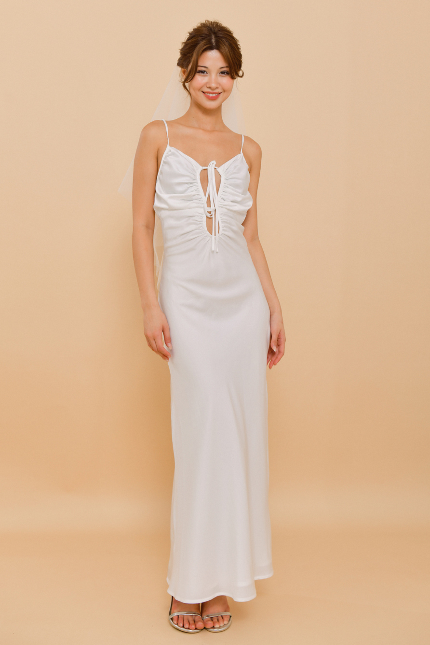 GIGI Spaghetti Strap Silk Wedding Dress