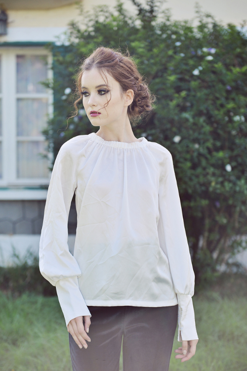 SHEENA Long Sleeve Silk Blouse