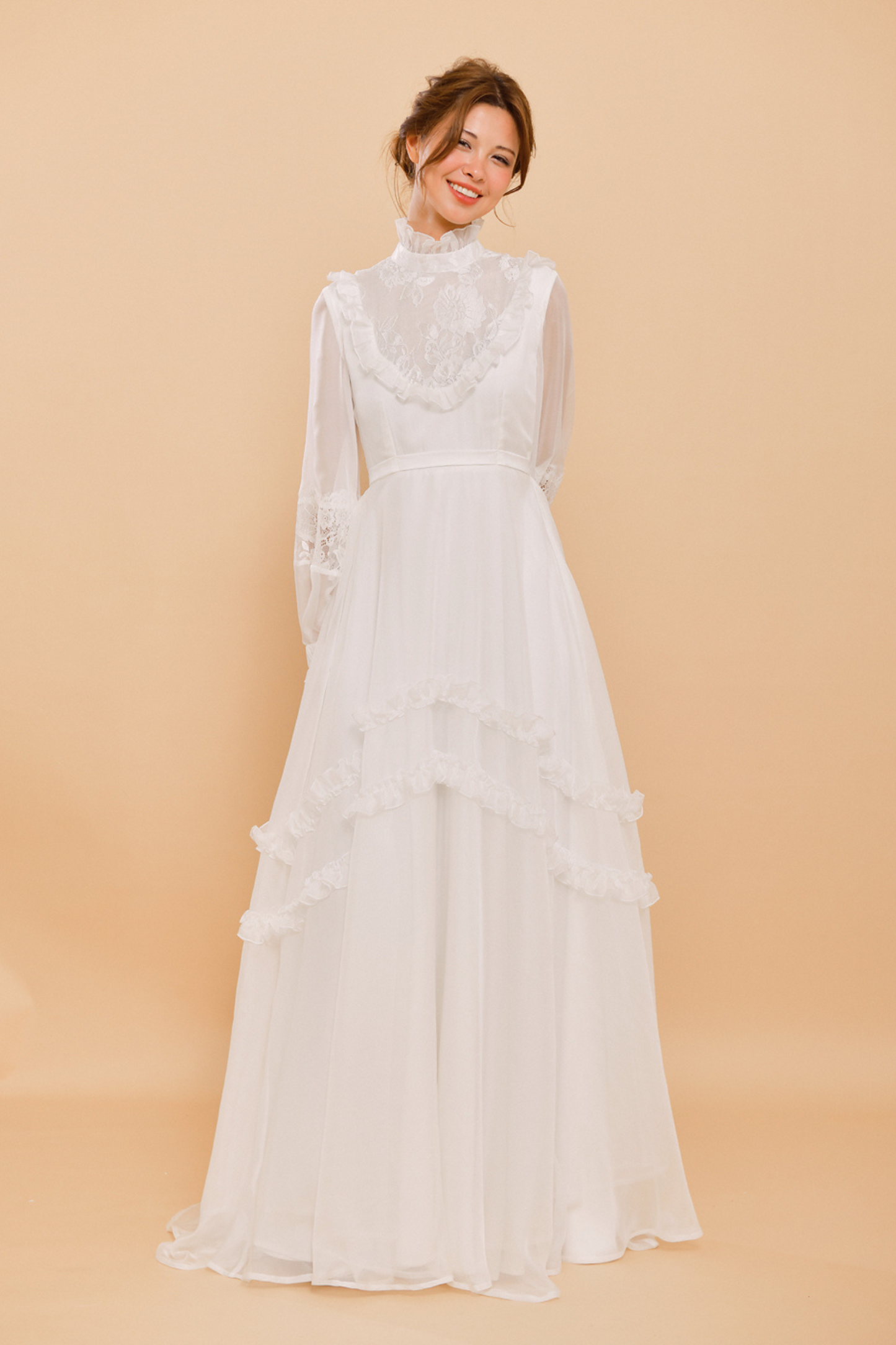 FARRAH Victorian-Inspired Silk Wedding Gown