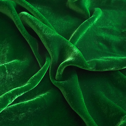 Silk Velvet by the yard in Bright Emerald