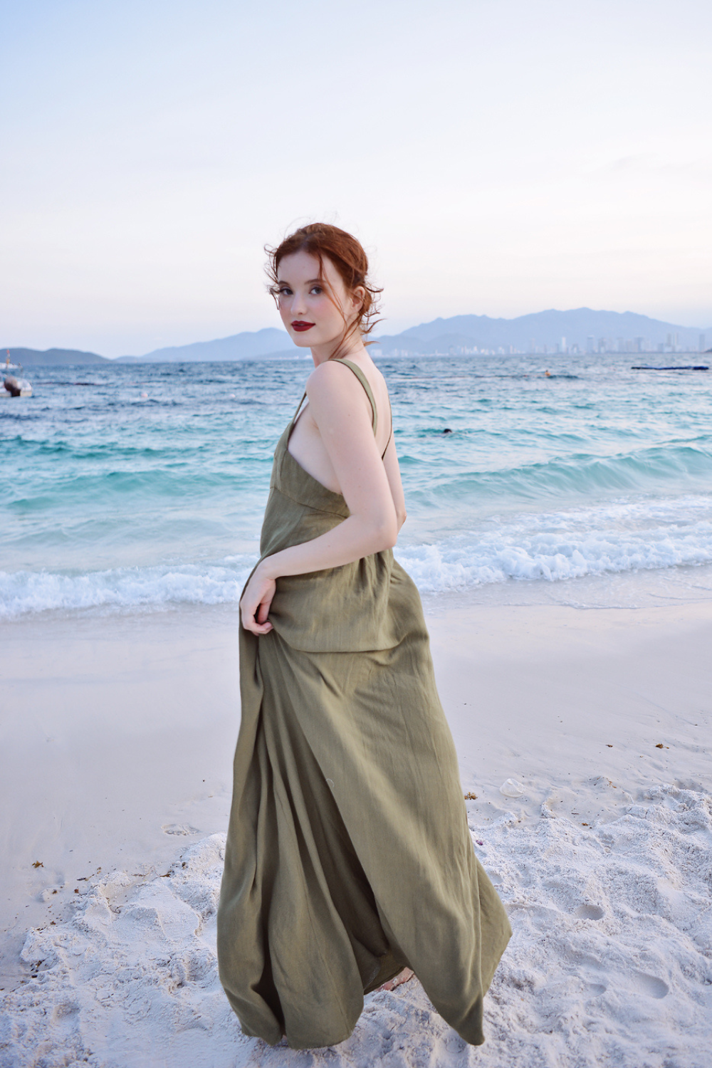 Low-back Maxi Linen Dress