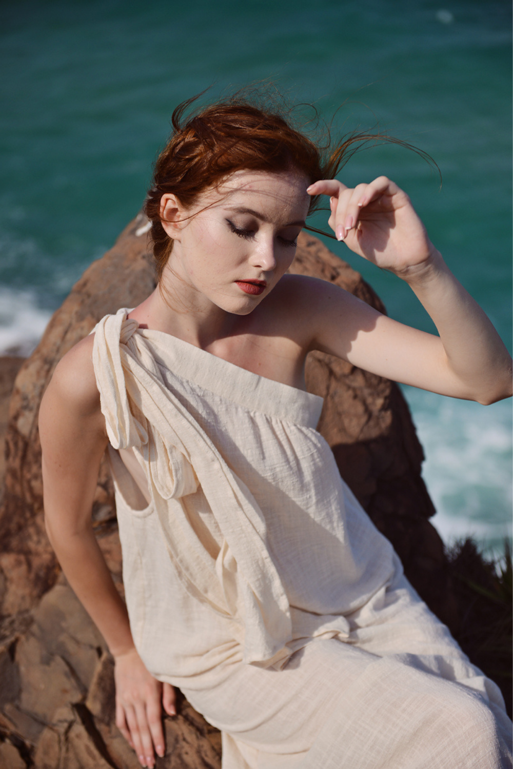 Greek Goddess Linen Gauze Maxi Dress
