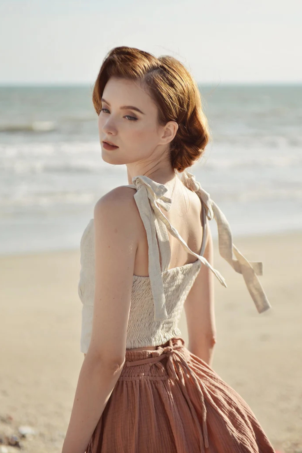 Sleeveless Linen Crop Top