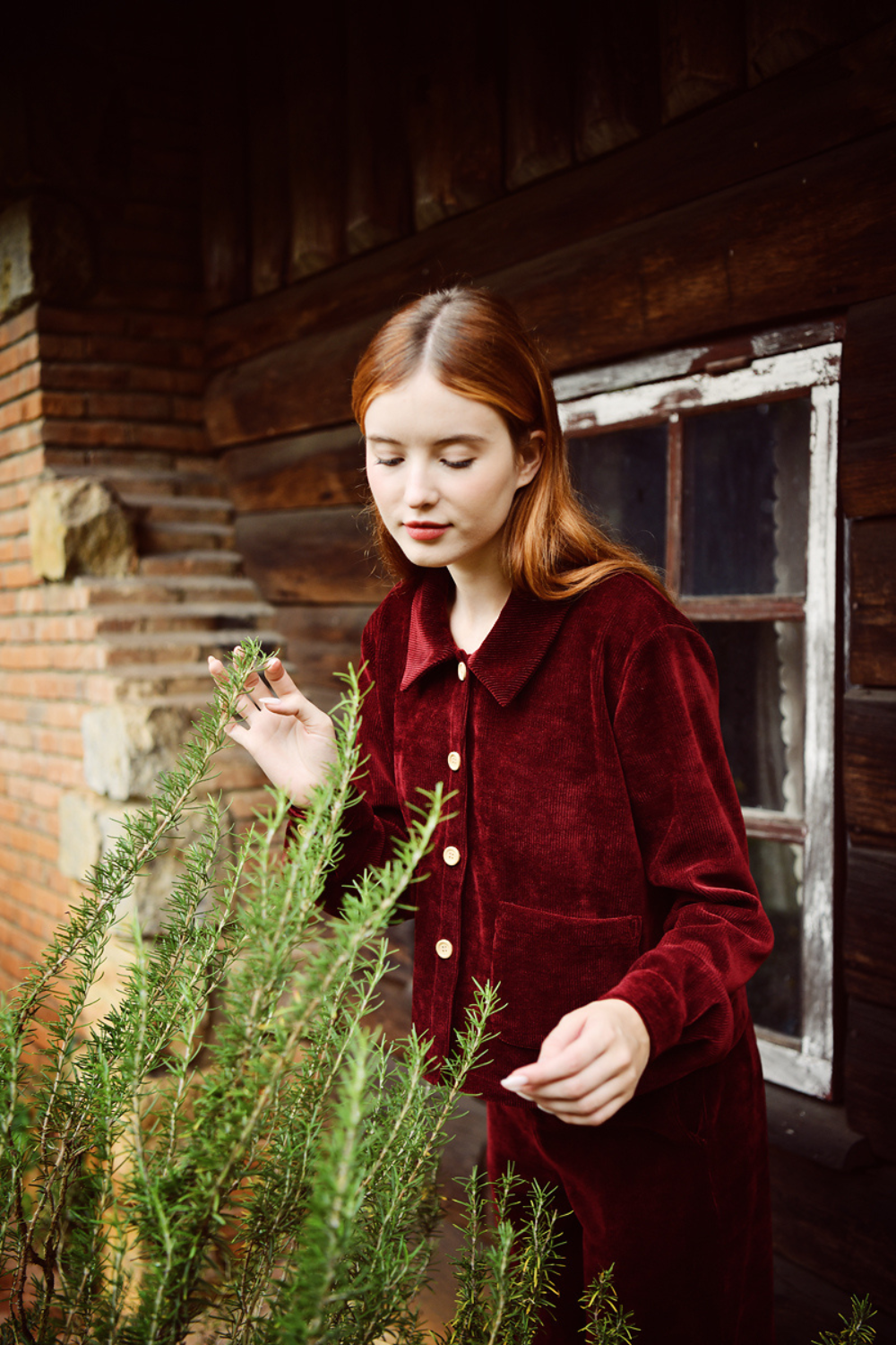 Corduroy Cropped Jacket for Women, Cottagecore Vintage Jacket