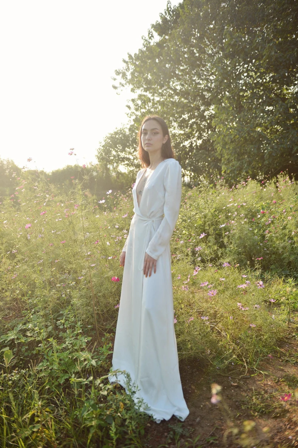 Maxi Silk Wrap Dress