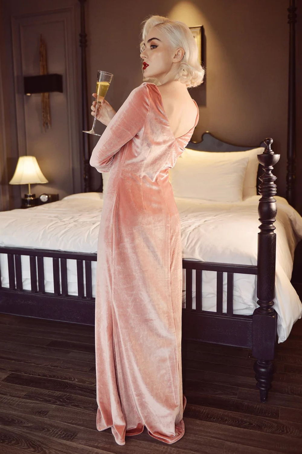 Cowl Neck Velvet Gown - Velvet Maxi Dress Cowl Neck