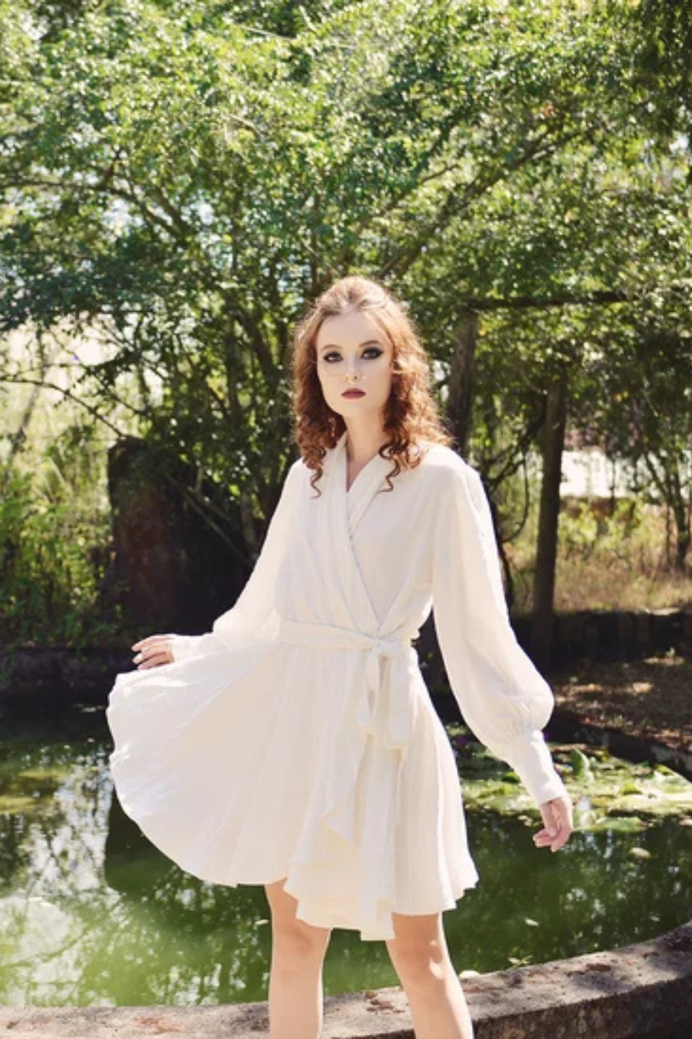 Short Linen Organic Cotton Robe
