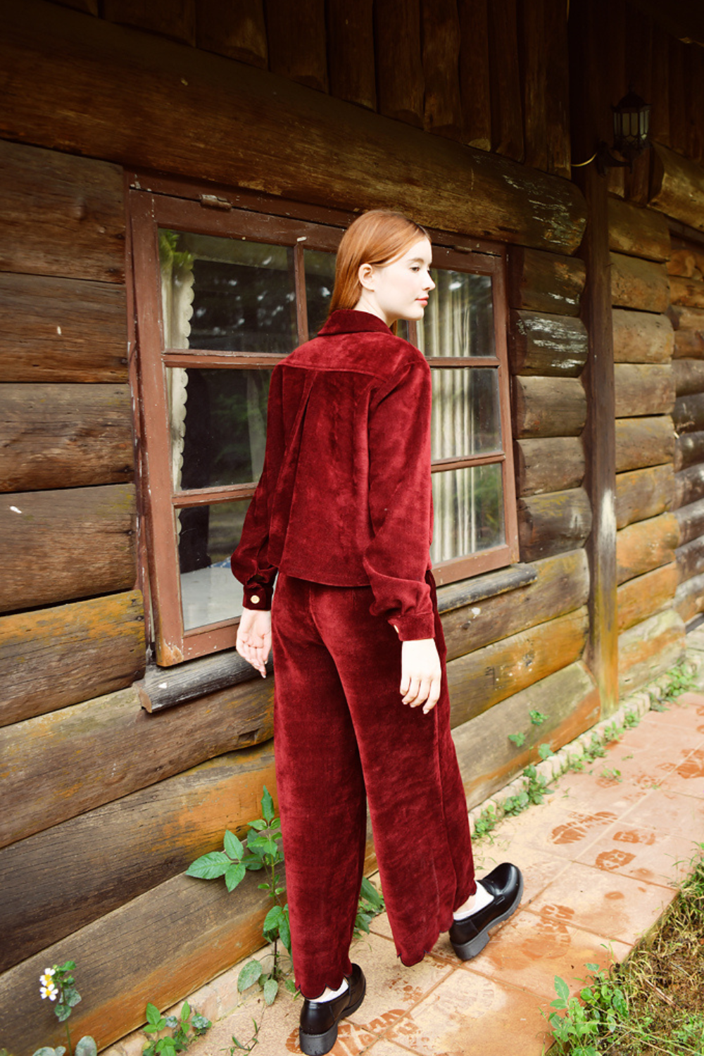 Corduroy Cropped Jacket for Women, Cottagecore Vintage Jacket