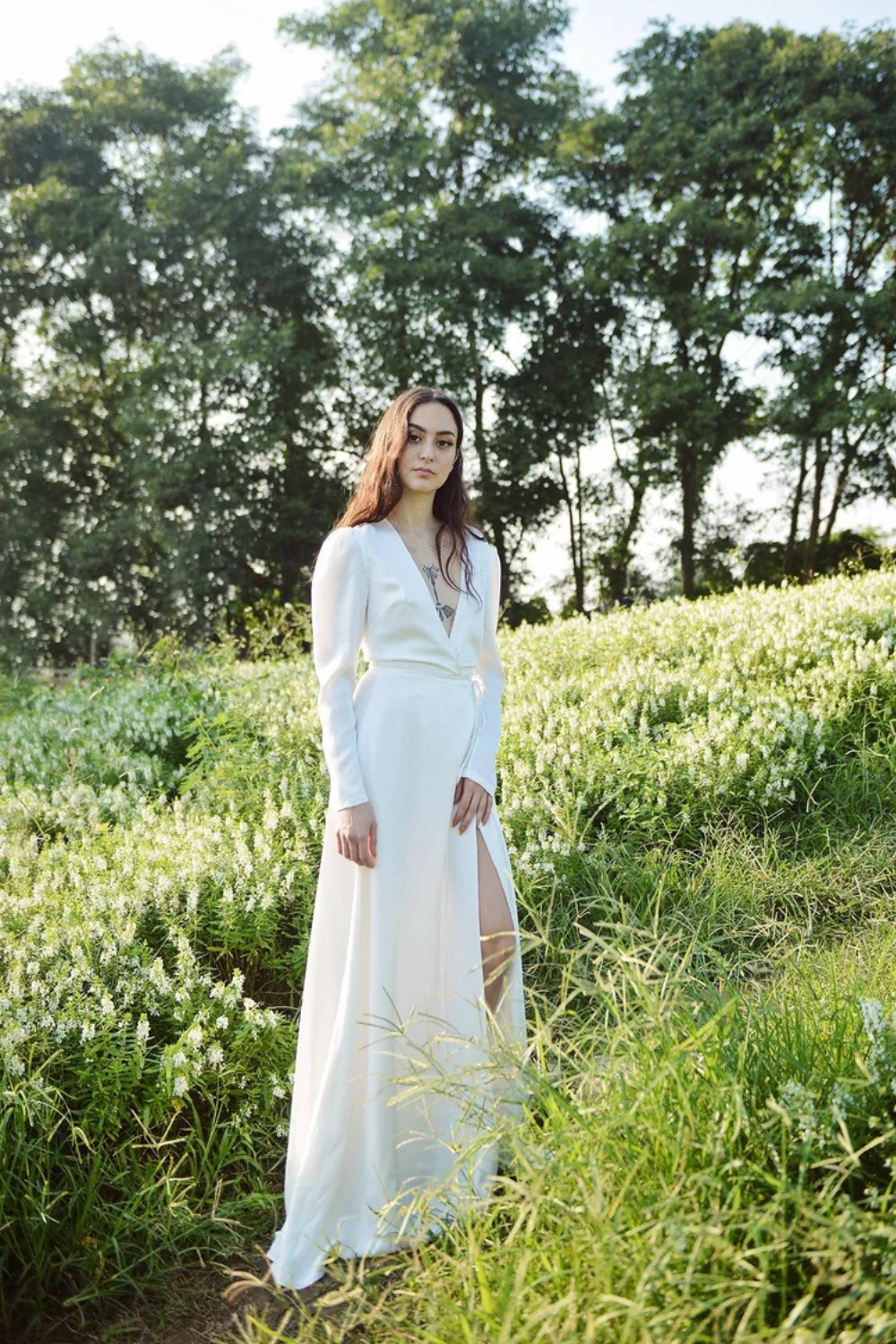 Maxi Silk Wrap Dress