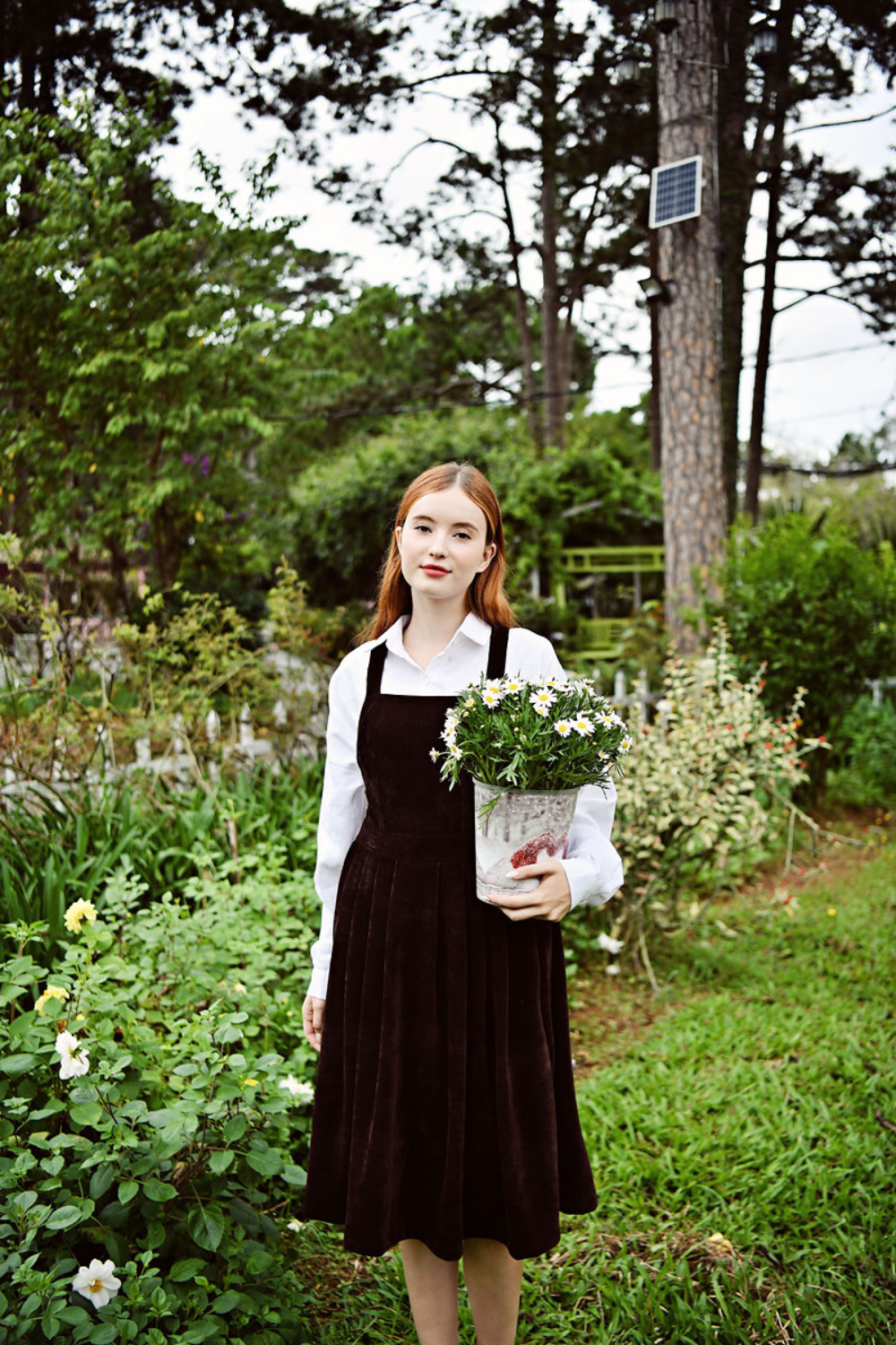 Corduroy Pinafore Dress for Women, Cottagecore Overall Dress