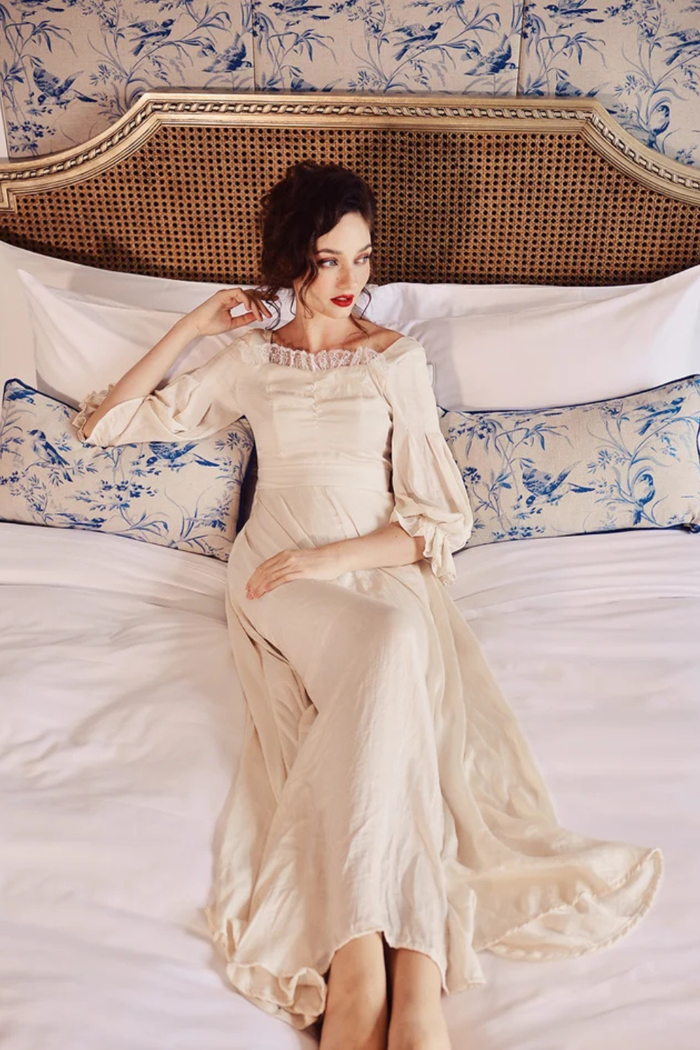 Silk Dress Beige - Silk Nightgown Women - Silk Dress Long