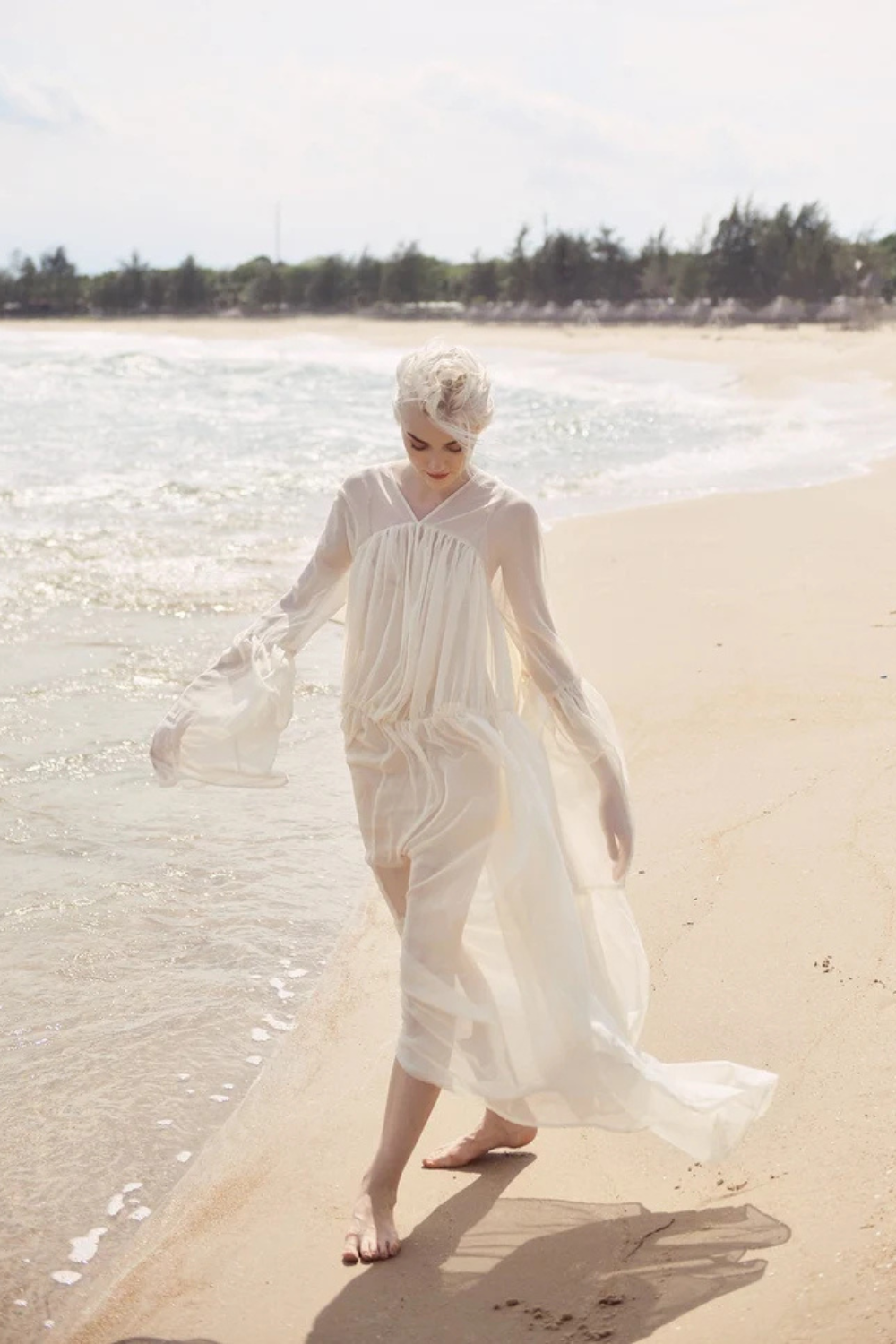 Maternity Sheer Gown - Silk Peignoir - Sheer Robe for Women - Sheer Silk Robe