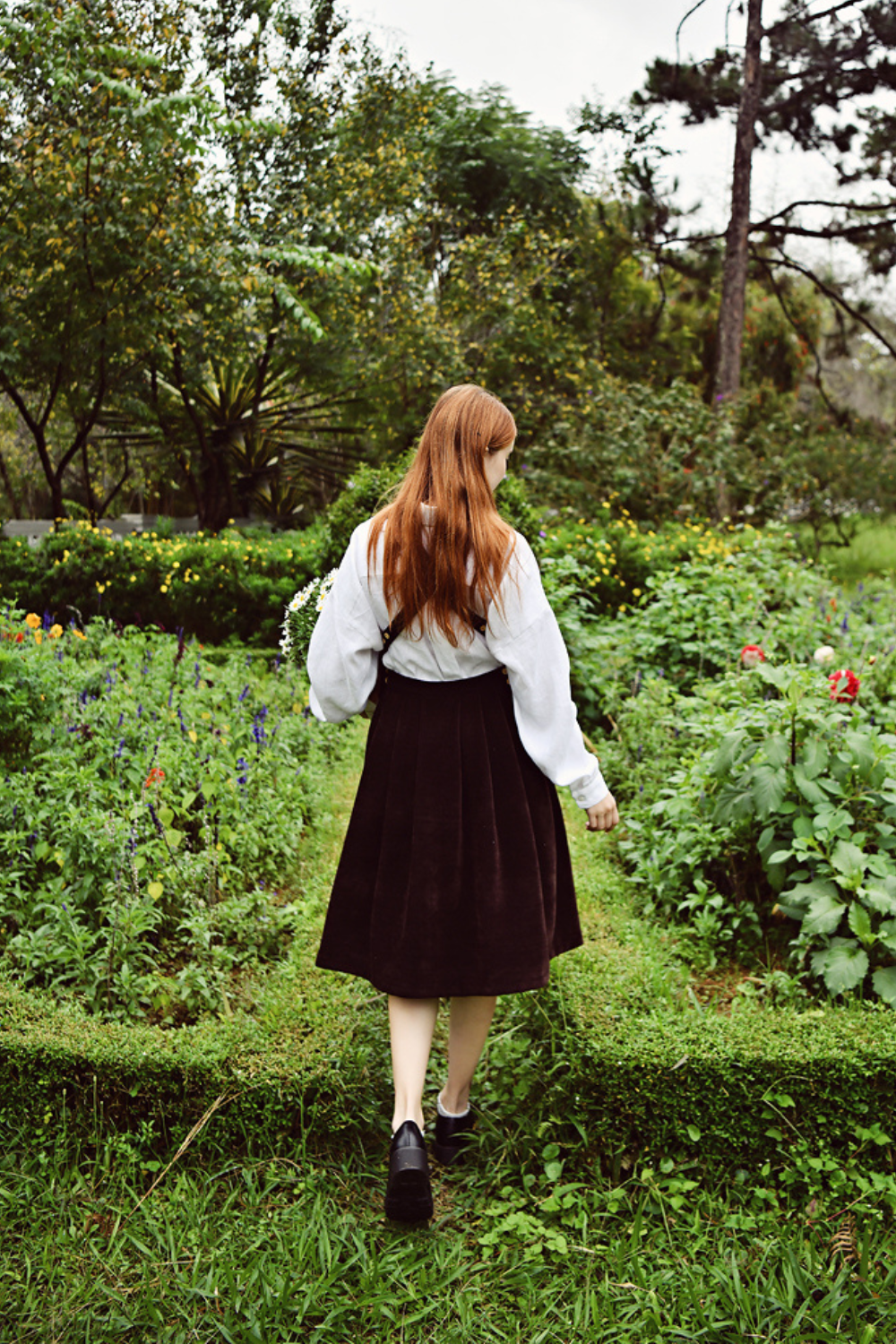 Corduroy Pinafore Dress for Women, Cottagecore Overall Dress