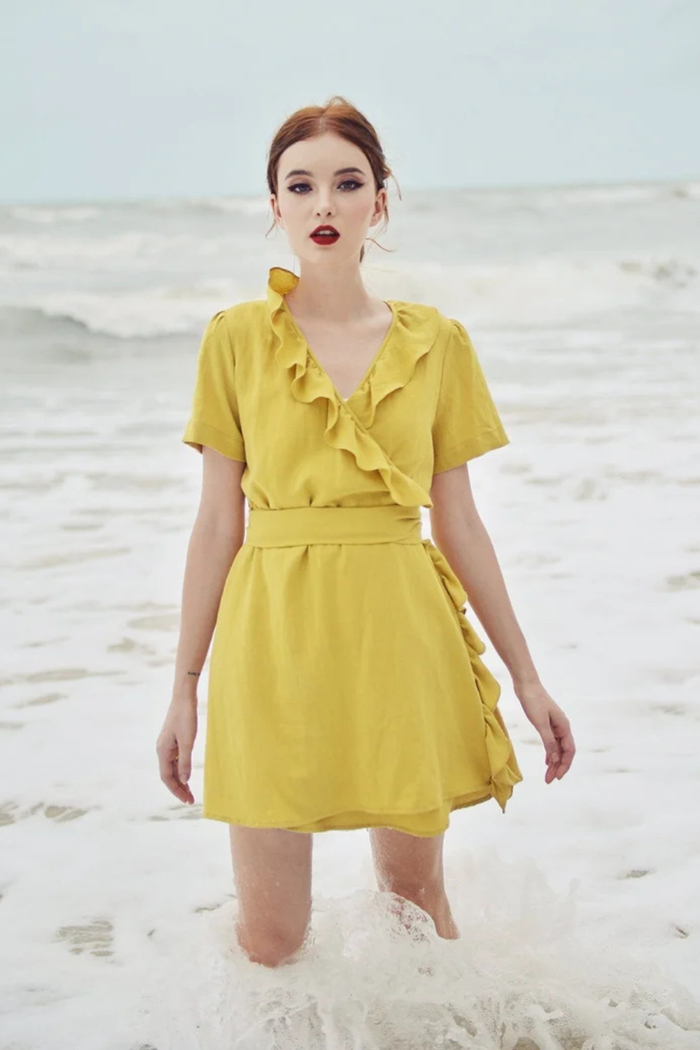 Wrap Dress Cotton - Wrap Dress Linen - Frills Wraparound Dress