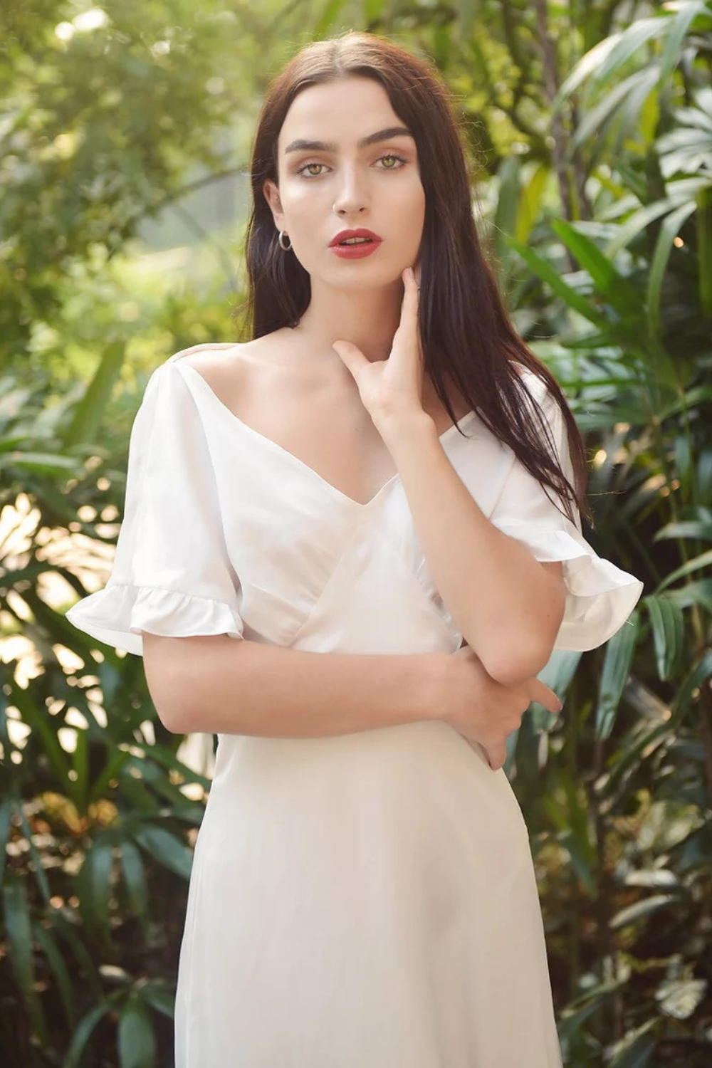 Long Silk Dress - Women Party Dress - Ivory Casual Dress - Women Silk Dress - LelaSilk