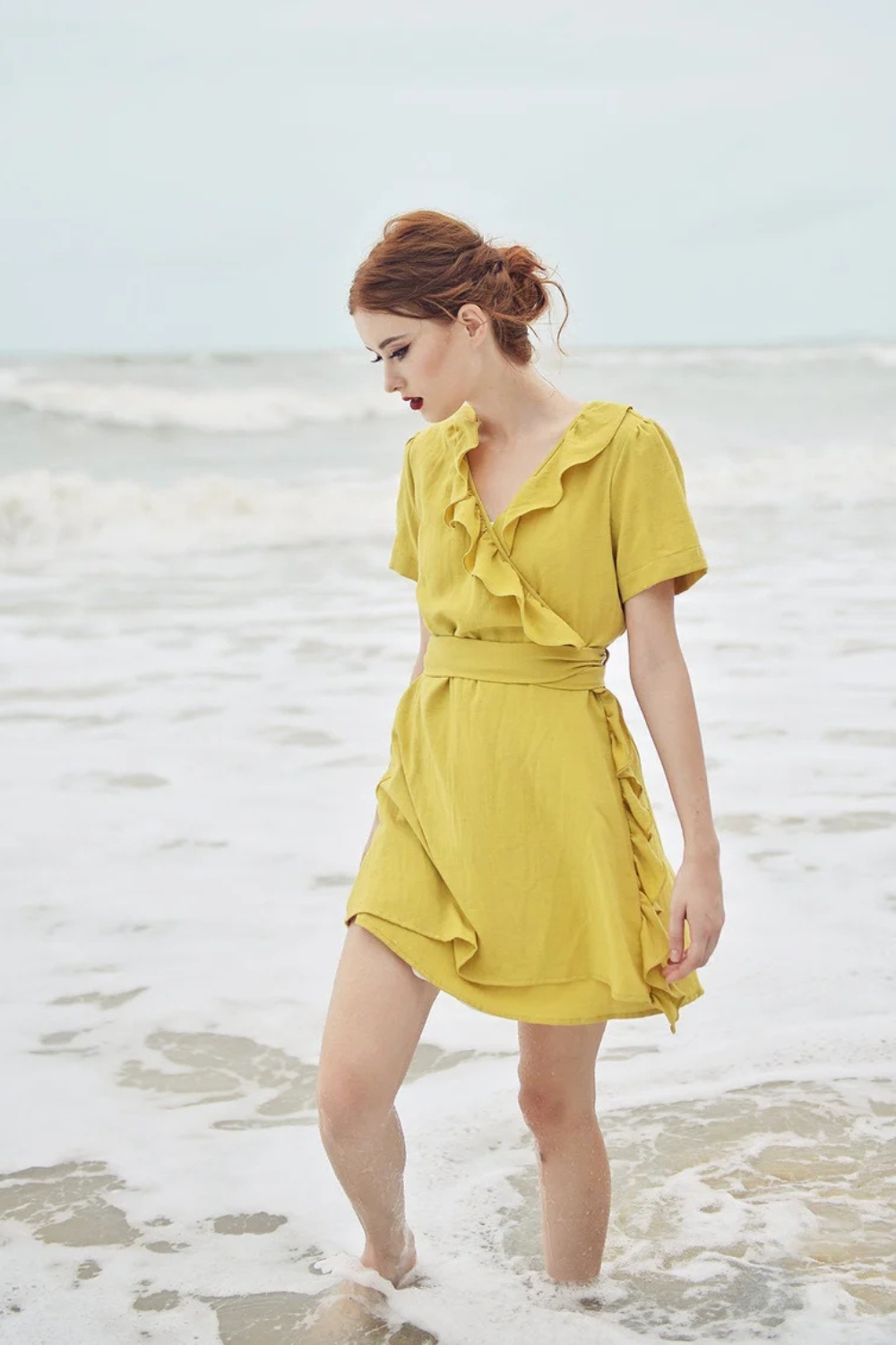 Wrap Dress Cotton - Wrap Dress Linen - Frills Wraparound Dress