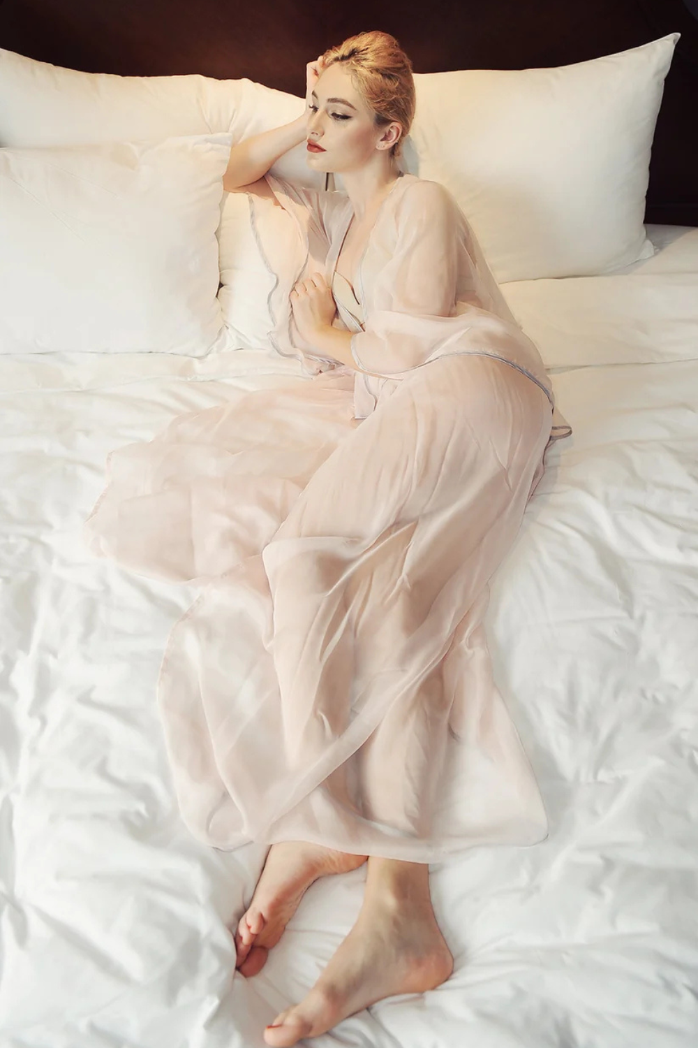 Sheer Silk Bridal Robe