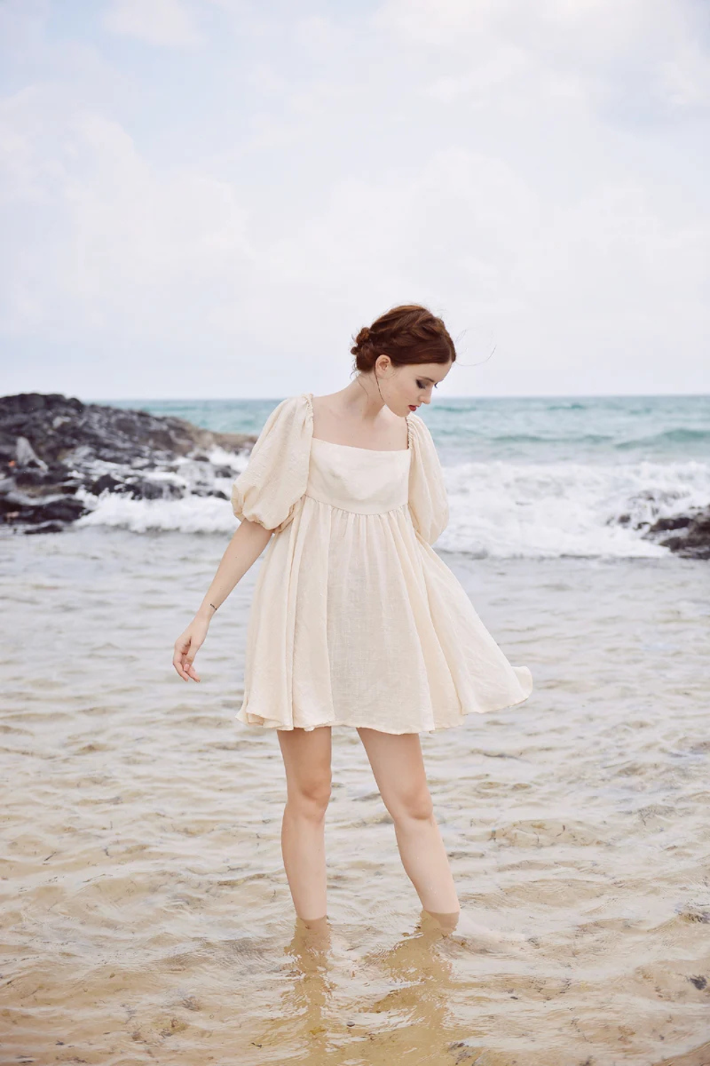 Linen Gauze Babydoll Dress