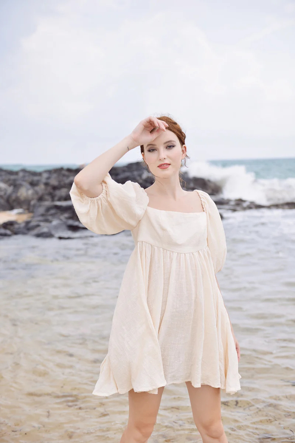 Linen Gauze Babydoll Dress