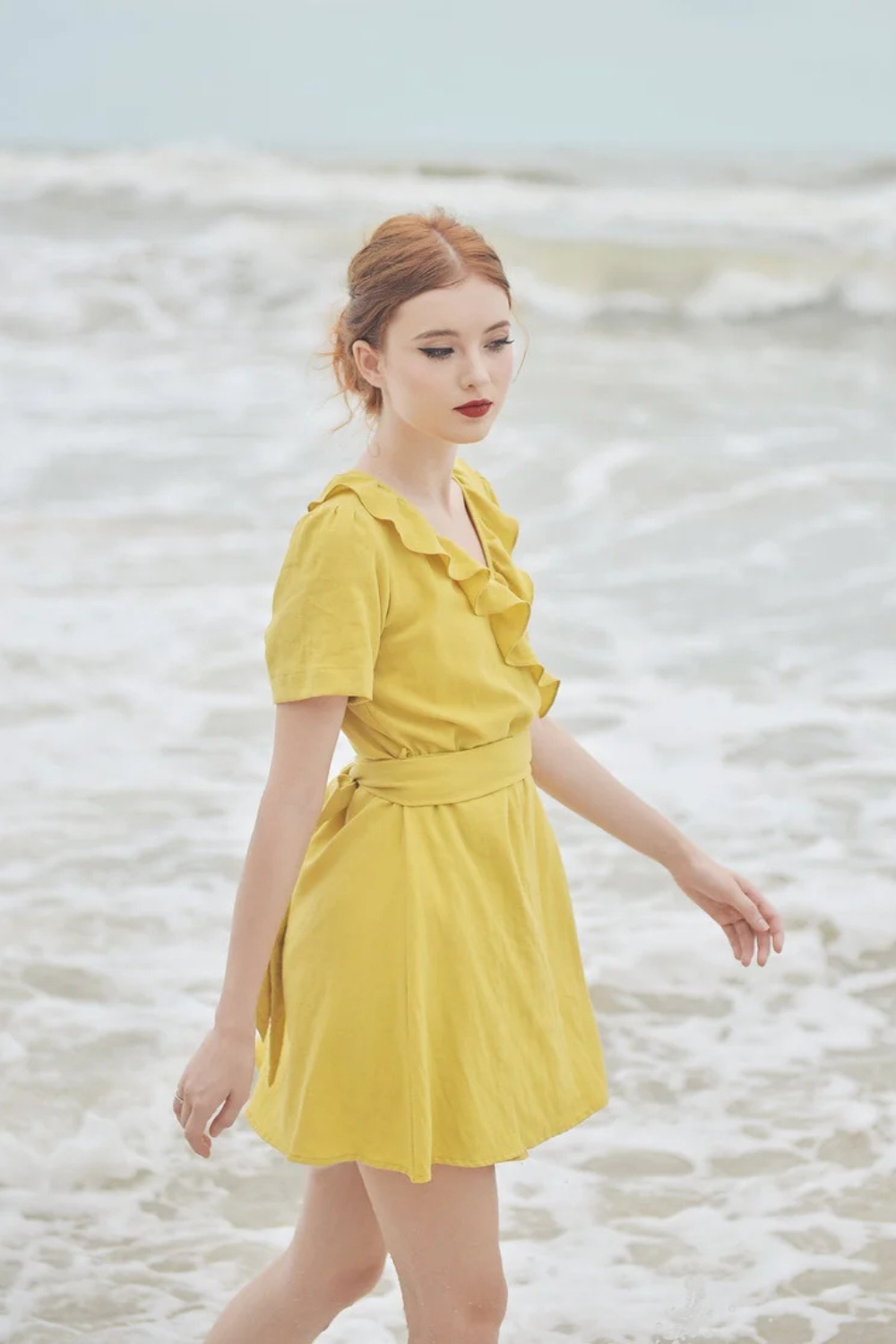 Wrap Dress Cotton - Wrap Dress Linen - Frills Wraparound Dress