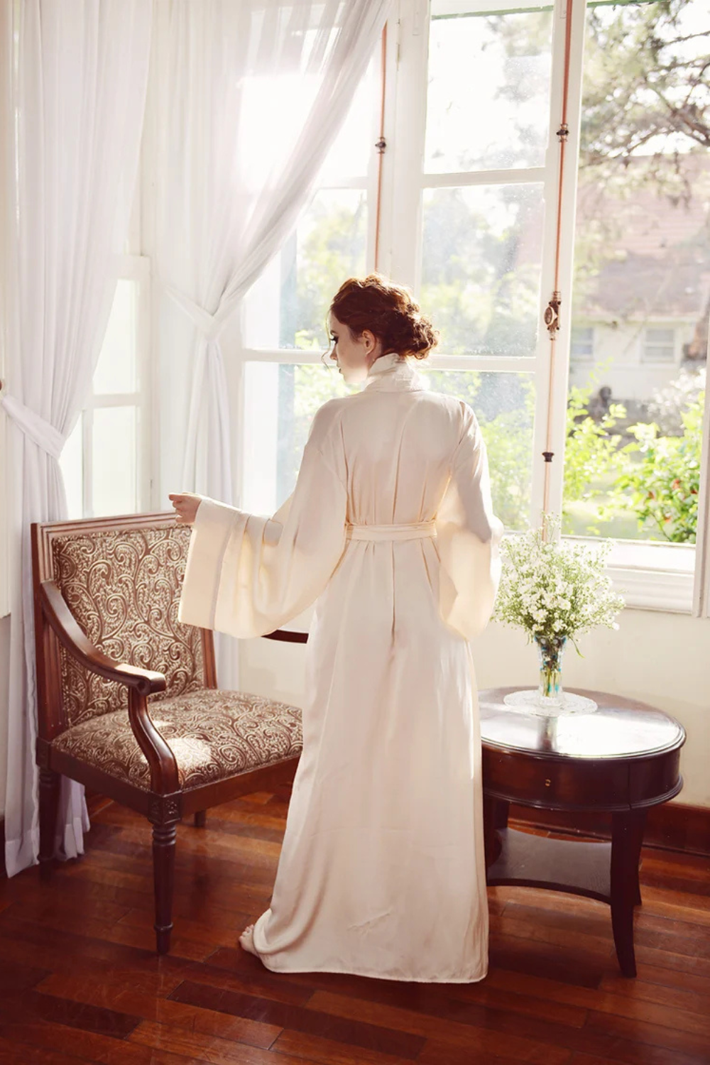 Full Length Luxurious Silk Robe Kimono