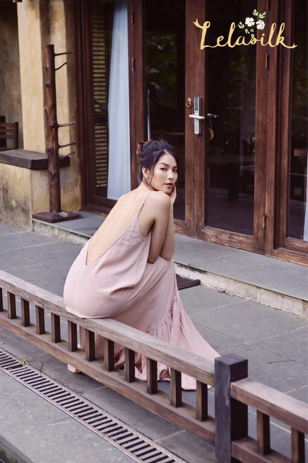 Backless Cotton Dress - Openback Cotton Dress - Sexy Resort Dress