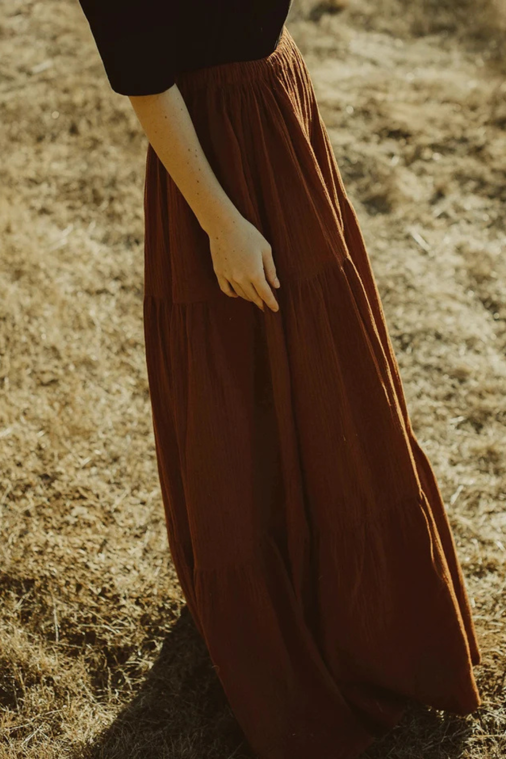 Bohemian Maxi Skirt with Elastic Waist