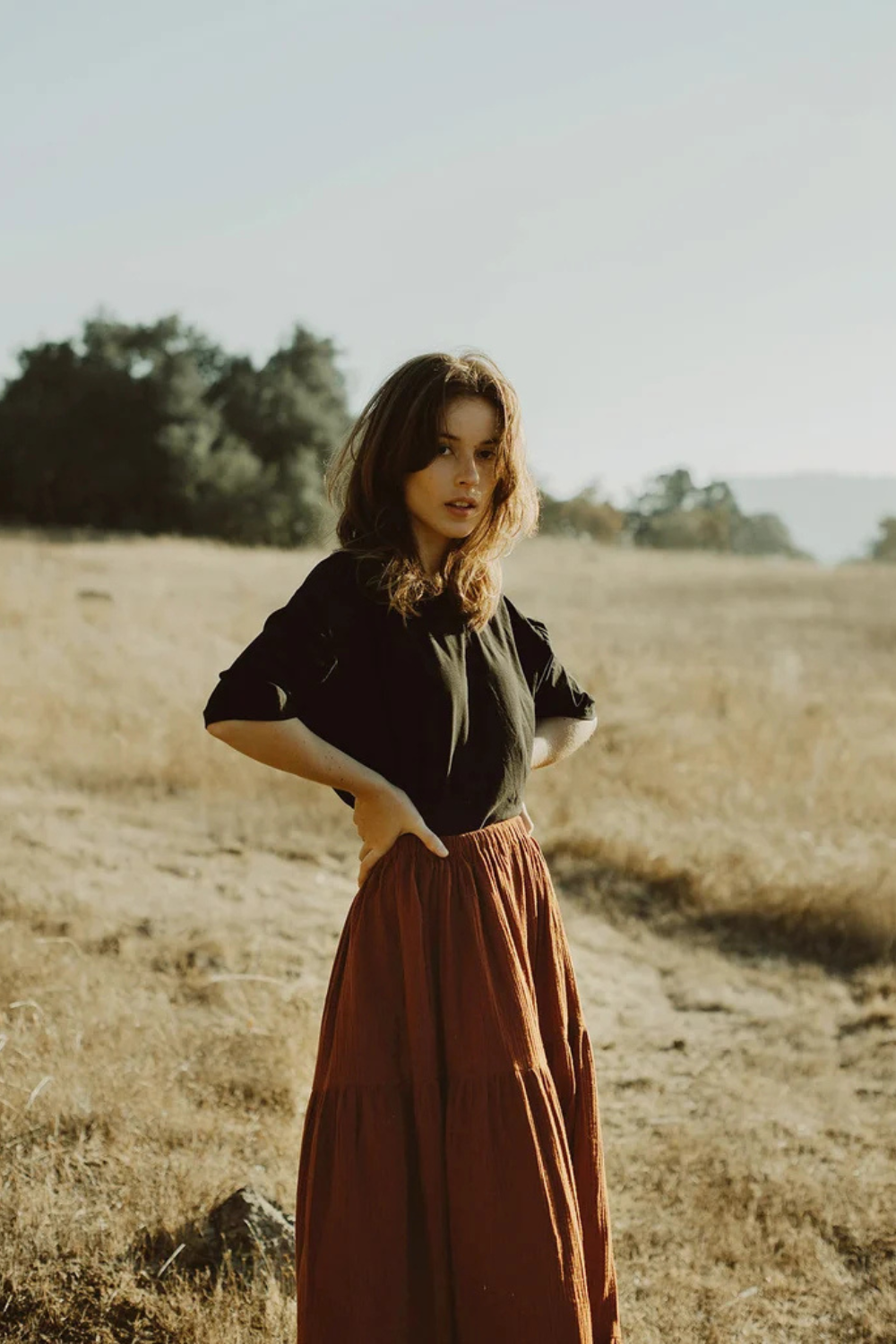 Bohemian Maxi Skirt with Elastic Waist