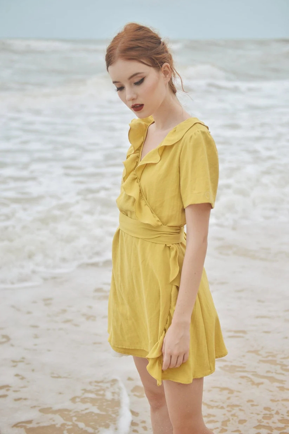 Wrap Dress Cotton - Wrap Dress Linen - Frills Wraparound Dress