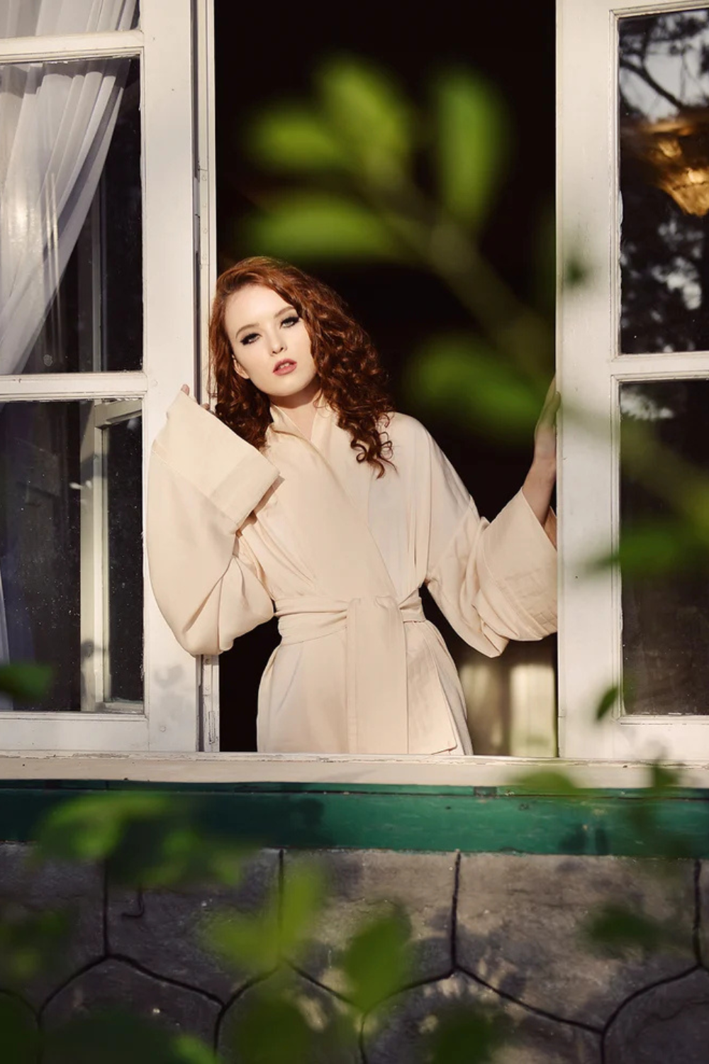 Silk Robe Short Kimono Sleeve