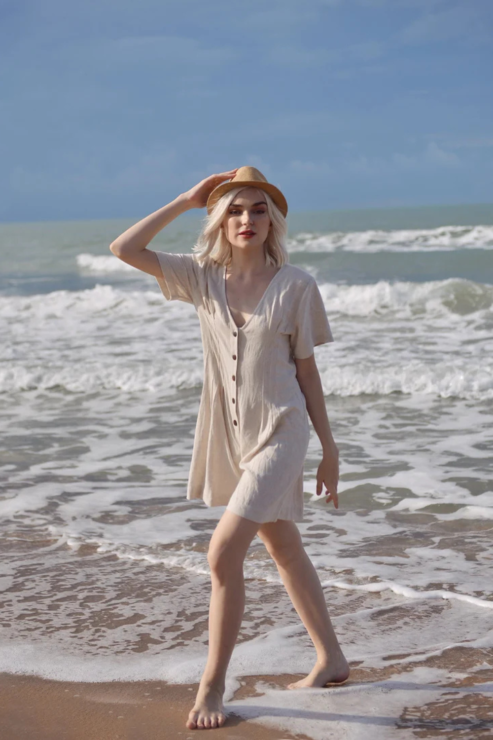 Linen Women Romper - Linen Jumpsuit for Women - Short Linen Jumper -  Organic Cotton Romper