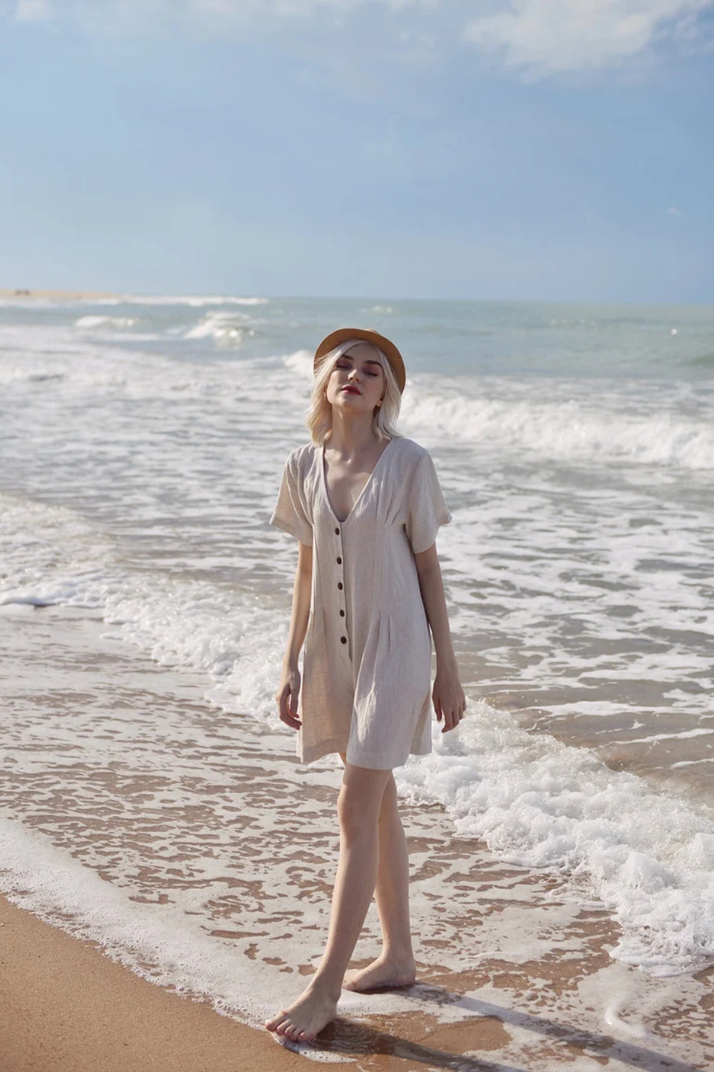 Linen Women Romper - Linen Jumpsuit for Women - Short Linen Jumper -  Organic Cotton Romper