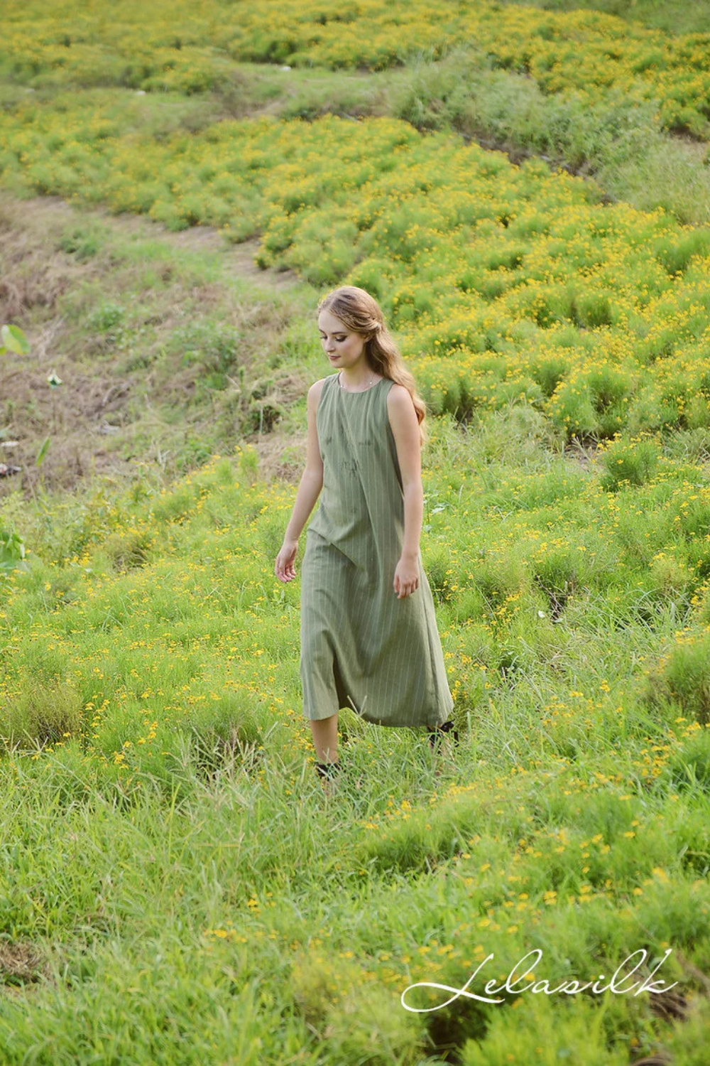 Sleeveless Linen Dress - Linen Slip Dress - Sleeveless Cotton Dress - Summer Midi Dress