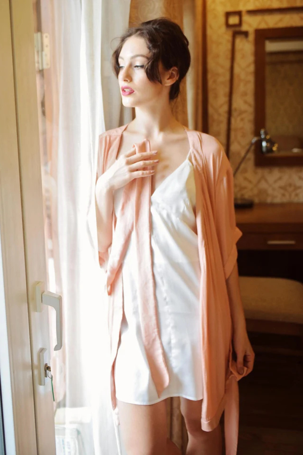 Short Silk Robe Women
