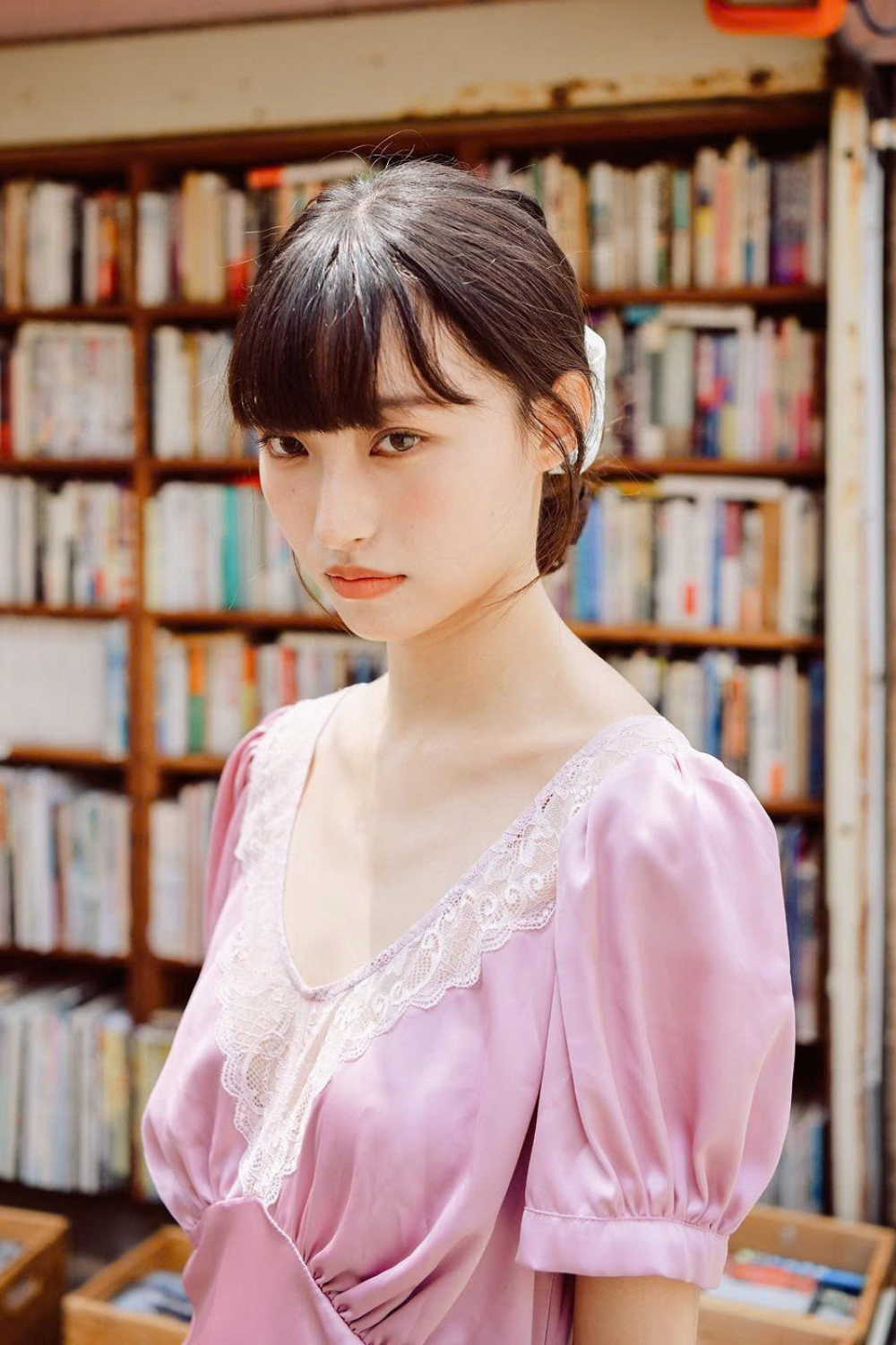YUI Vintage Mauve Silk Maxi Dress with Matching Silk Lace