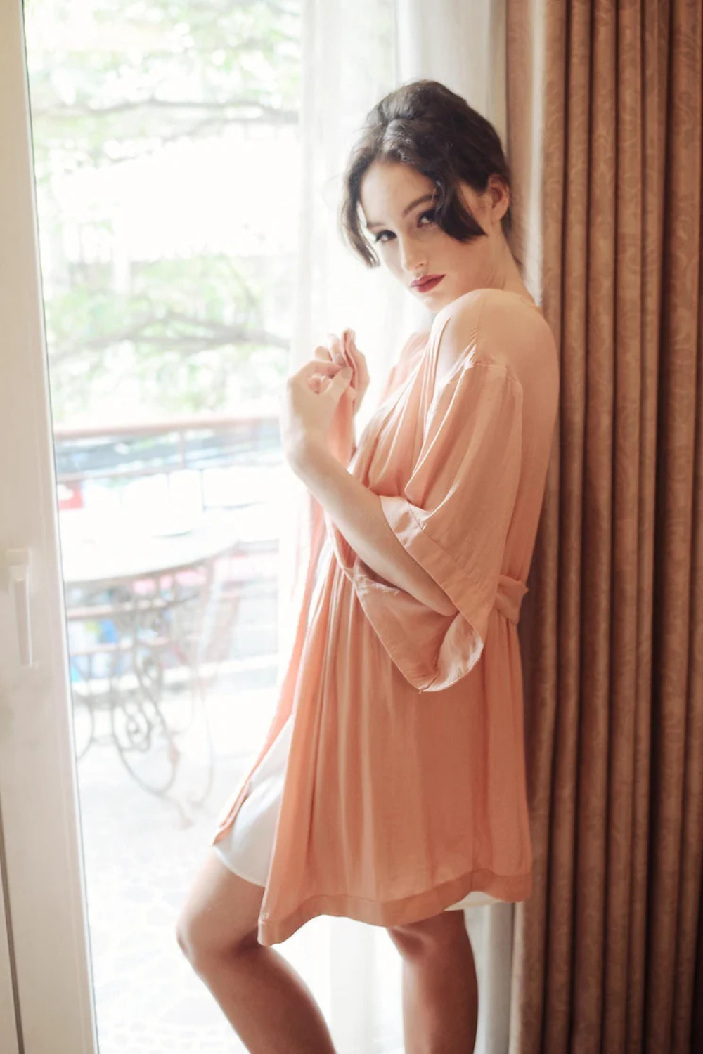 Short Silk Robe Women
