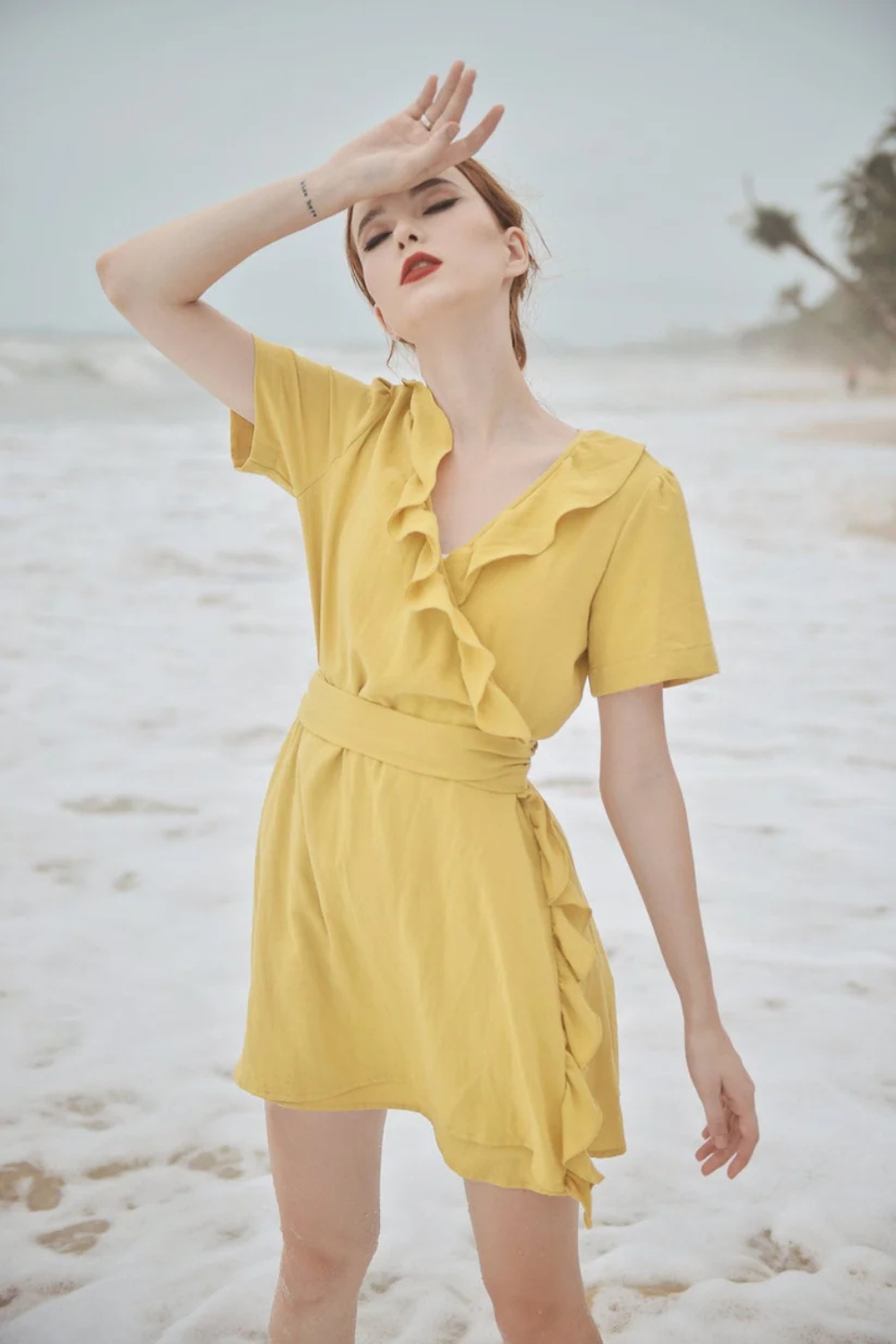 Wrap Dress Cotton - Wrap Dress Linen - Frills Wraparound Dress