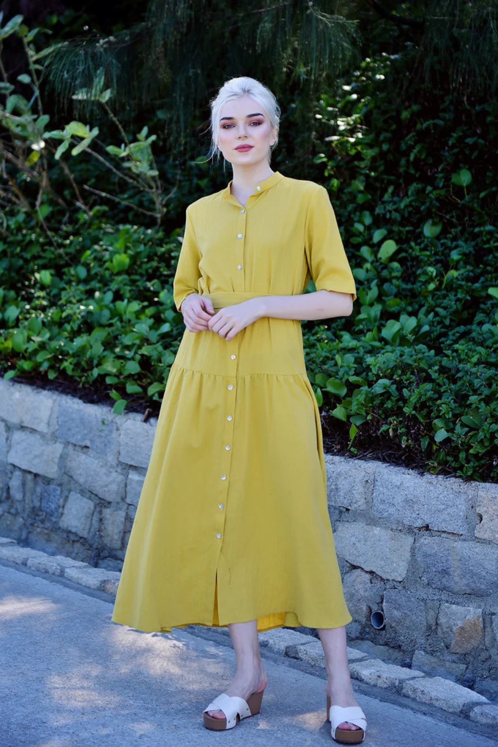 Relaxed Linen Midi Dress