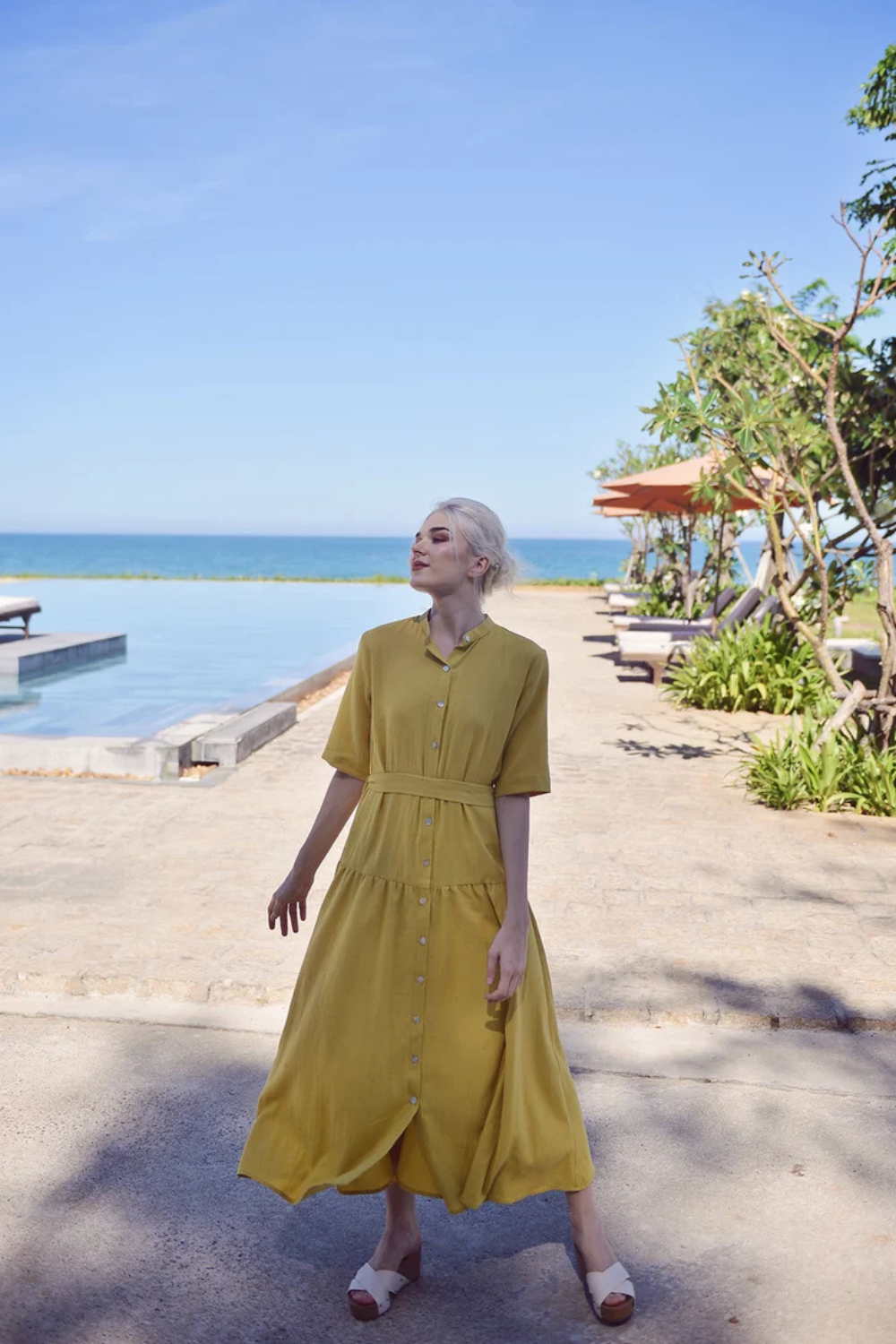 Relaxed Linen Midi Dress