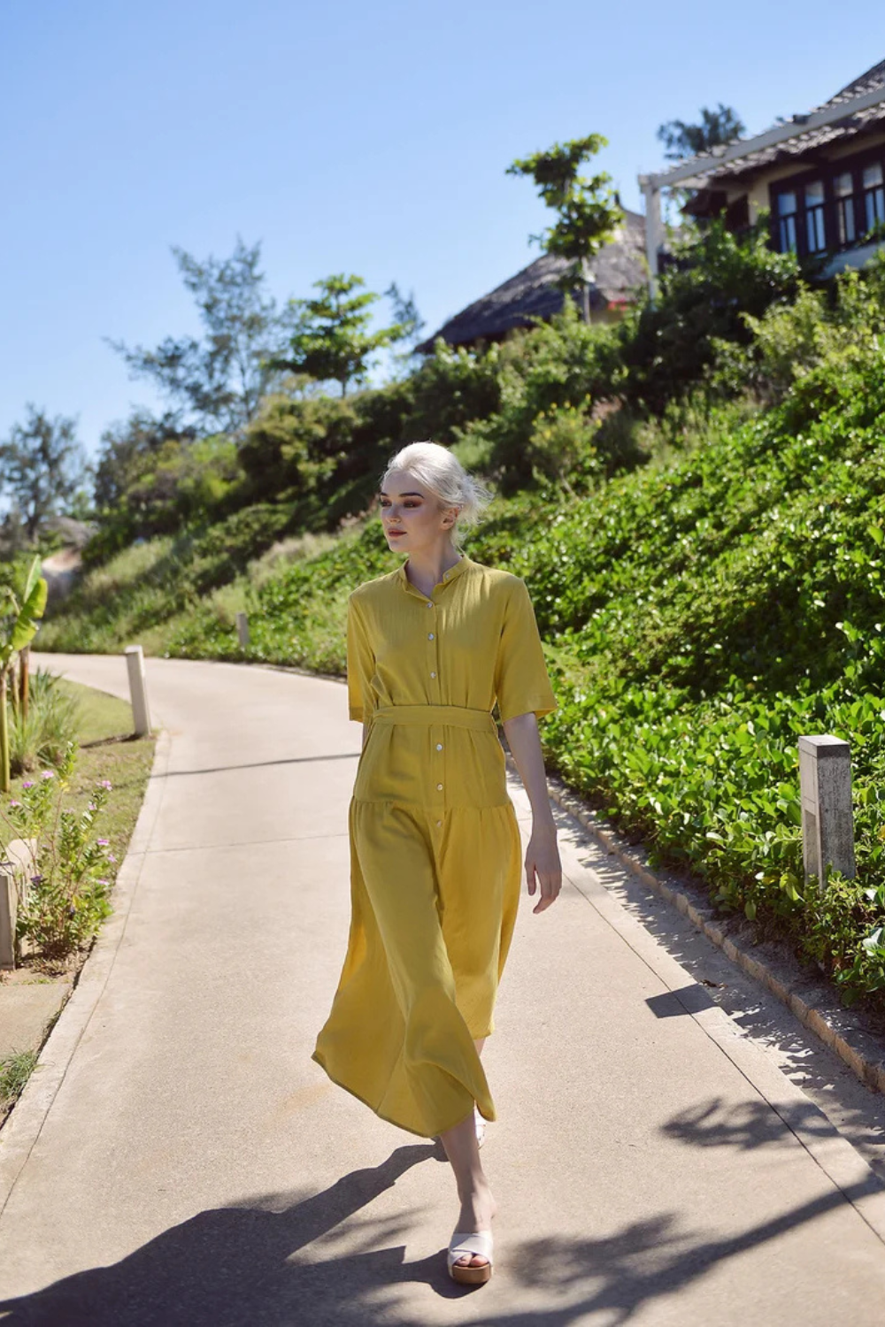 Relaxed Linen Midi Dress