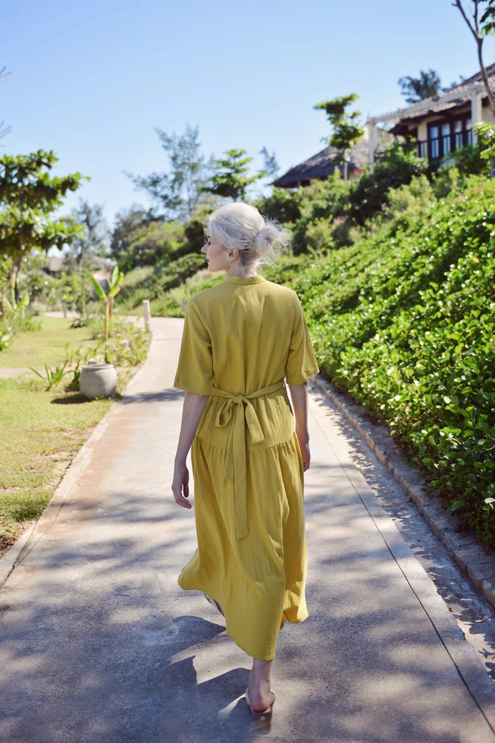 Relaxed Linen Midi Dress