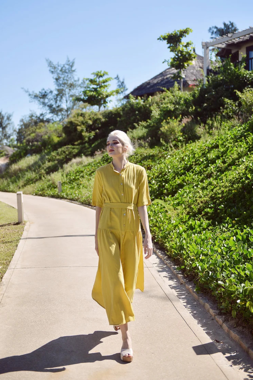 Relaxed Linen Midi Dress
