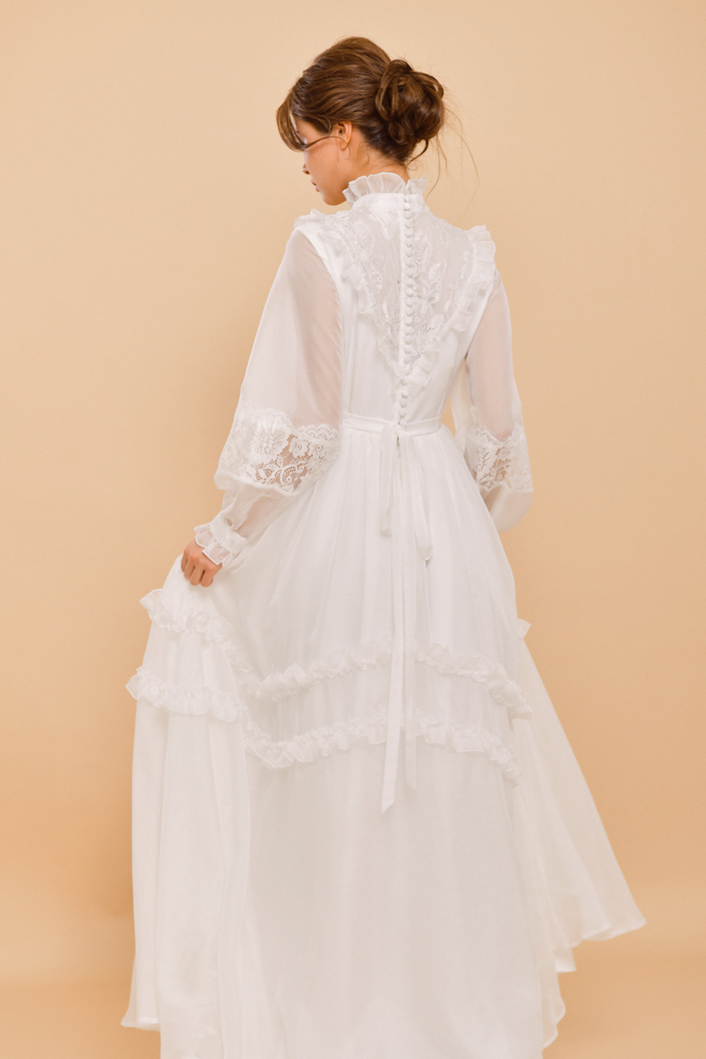 FARRAH Victorian-Inspired Silk Wedding Gown