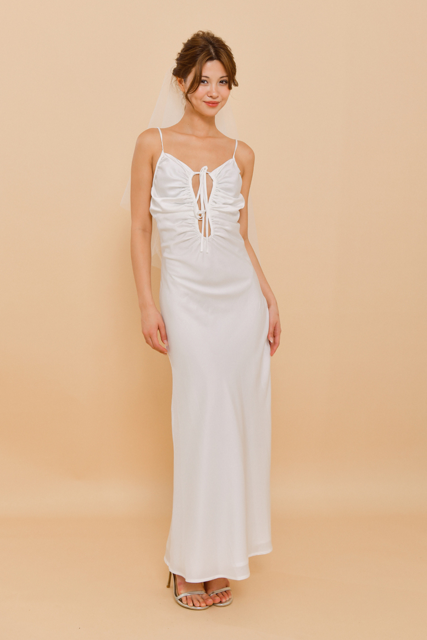 GIGI Spaghetti Strap Silk Wedding Dress