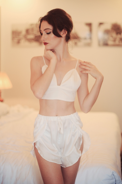 Silk Shorts - Silk Shorts Women - Silk Shorts with frills - Silk Bottoms - Silk Sleepwear - Mulberry Silk Clothing