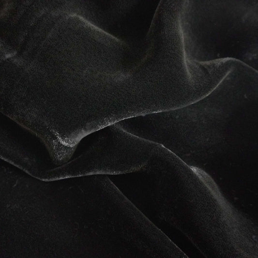 Silk Velvet by the yard in Coal