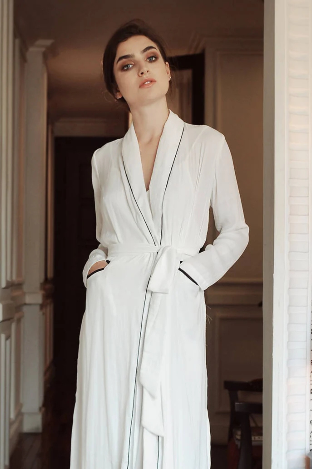 Women Long Silk Robe